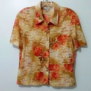 Conrad C tan floral lace top